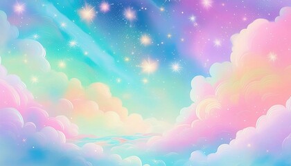 sky with clouds and rainbow