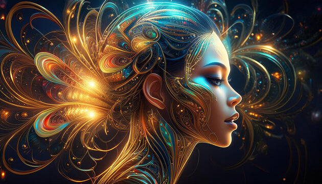 donna fata fatata scienza stelle luce fantascienza 