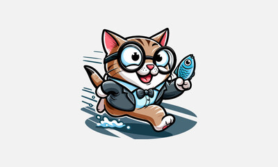 Obraz premium funny cat running