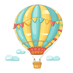Fototapeta premium hot-air balloon , A hot air balloon flying