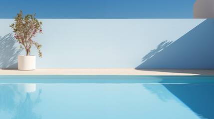 Swimming Pool In Spain Style With Copy Space For Commercial Photography