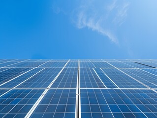 Solar Panels Under Clear Blue Sky for Renewable Energy Solutions