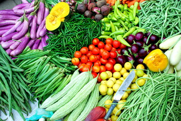 fresh vegetable and fruits in a basket 