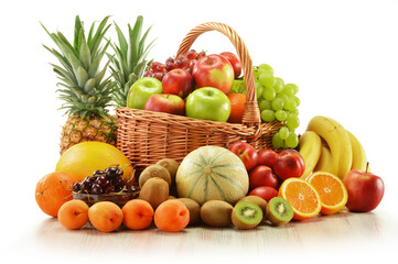 fresh vegetable and fruits in a basket 