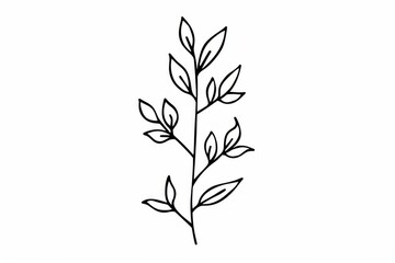 Fototapeta na wymiar Minimalist Doodle of a Potted Plant Simple Line Art Illustration