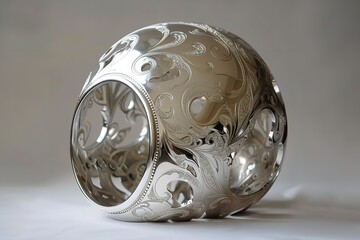 Cloche cutout in shiny silver. Generative Ai