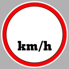 Maximum Speed limit sign blank km h. Isolated road sign icon on white background. blank MPH Maximum speed sign speed limit sign illustration vector template road sign yellow background
