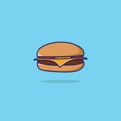 Obraz premium Hand Drawn Simple Burger Vector Doodle Illustration.