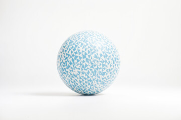 Blue and White Geometric Egg
