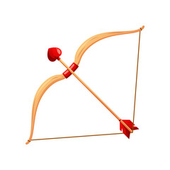 Love bow and arrow vector isolated on white background