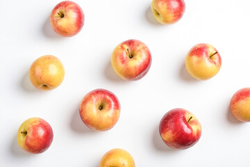 Fresh Red Apples on White Background