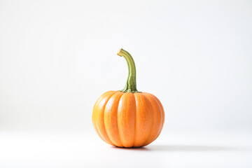 Obraz premium Single Orange Pumpkin on White Background