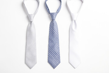 Three Neckties Isolated on White Background