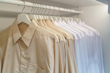 Obraz premium T-Shirts Hanging in Closet