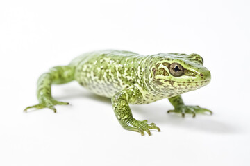 Fototapeta premium Green Lizard Isolated on White Background