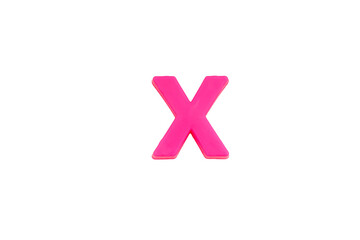 Obraz premium Pink letter 'X' isolate no white background.png