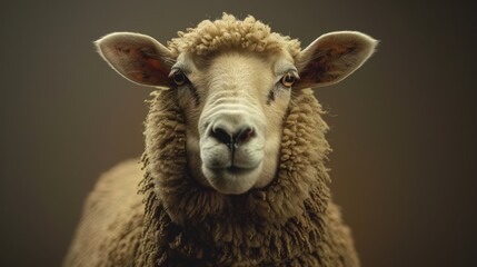 Close-up of a Sheep in a Field
