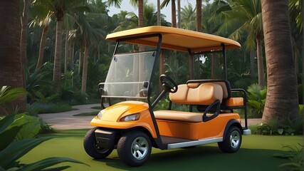 golf cart on the golf course