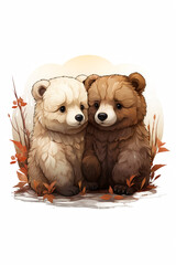 Obraz premium Watercolour Adorable Animals Artwork