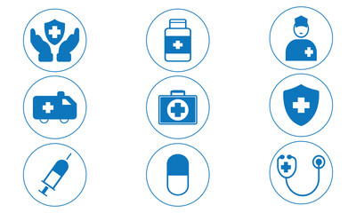 Health Icon Vector And Illustration Collection. 