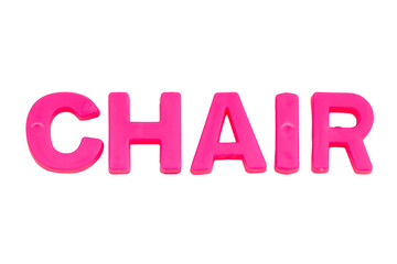 Pink Letters CHAIR isolate no white background.png