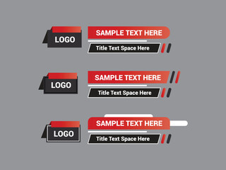 Obraz premium Vector Lower Third for Television News Bar Design Template, Lower Third News and Video Bars Set