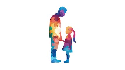 Embracing Differences: World Autism Awareness Day with Adult and Child Holding Hands