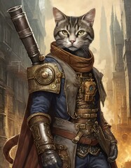 スチームパンク世界の猫の孤高な傭兵 