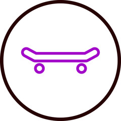 skateboard Line White Circle Red Icon Design