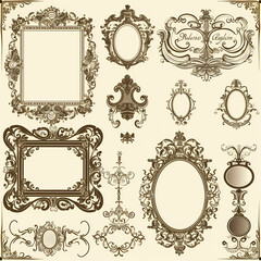 Obraz premium Vintage background with decorative frame vector image