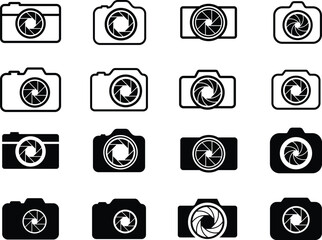 camera icons set