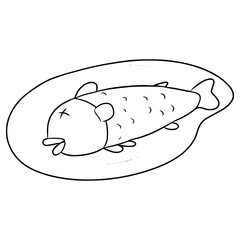 dead fish illustration hand drawn outline vector