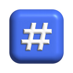 Obraz premium Hashtag 3d blue icon design
