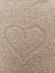 Golden wheat grain with heart