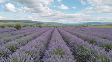Naklejka premium Lavender Field at Sunset