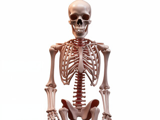 Realistic Human Skeleton On A Clean Pastel Light And White Isolated Background For Commercial Photography