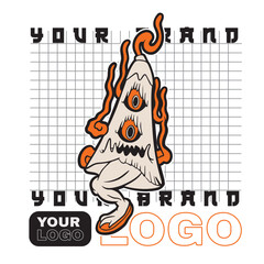 Japanese umbrella ghosts, devil, youkai illustration