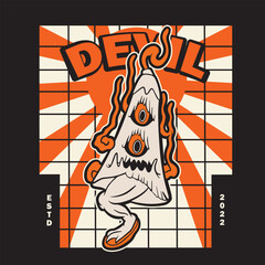 Japanese umbrella ghosts, devil, youkai illustration