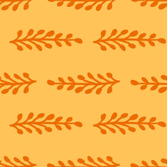 Fototapeta premium Stylish seamless leaf pattern with a modern twist, perfect for wallpapers and textiles, featuring a mix of nature and abstract elements.