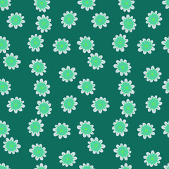 Elegant and colorful abstract flower design in a seamless pattern, ideal for fabric prints and nature-themed backdrops, capturing the essence of summer meadows.