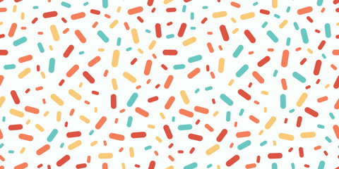 Colorful sprinkles banner background, colorful falling decorative sprinkles background