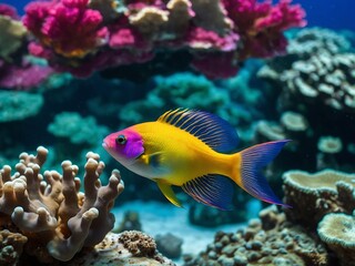 Fototapeta premium Coral reef fish illustration