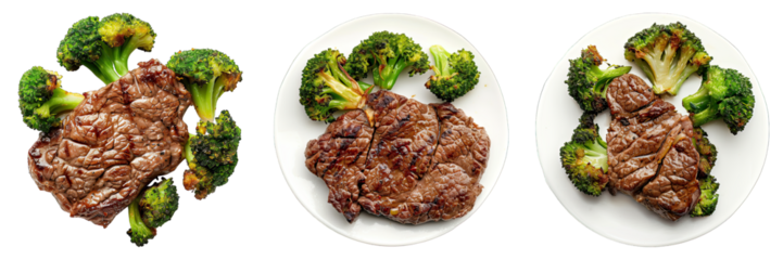 Beef With Broccoli isolated on transparent png background. Generative ai