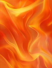 Obraz premium abstract orange background with smooth wavy lines. vector illustration. - Generative AI