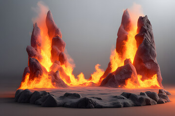 fire burning in a fireplace . fire burning in different style set in one frame.