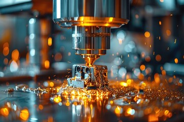 processing of forming metal parts with machines in the manufacturing professional photography