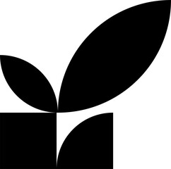 The latest leaf vector logo design in black