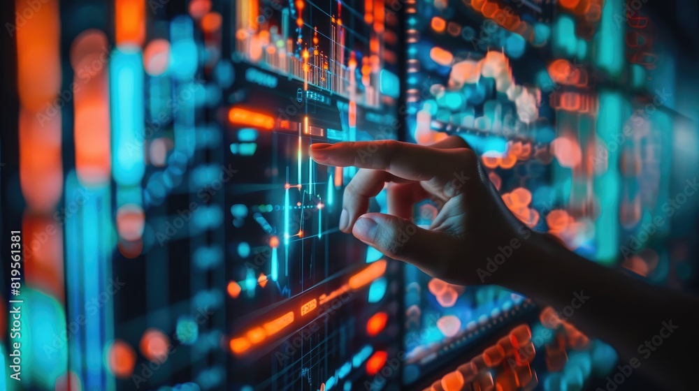 Poster navigating digital data. unleashing insights with interactive analytics tools