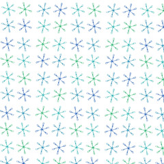 Pattern con piccole girandole verdi e azzurre