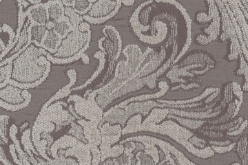 embroidered luxury floral bridal fabric texture background close up, detailed light neutral color woven linen backdrop, furniture cloth textile material, modern cotton clothing weave pattern